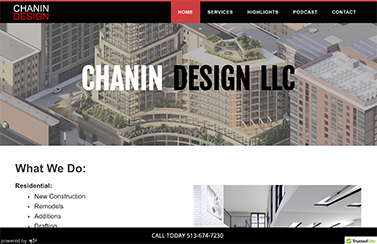 Chanin Design architecual firm website preview